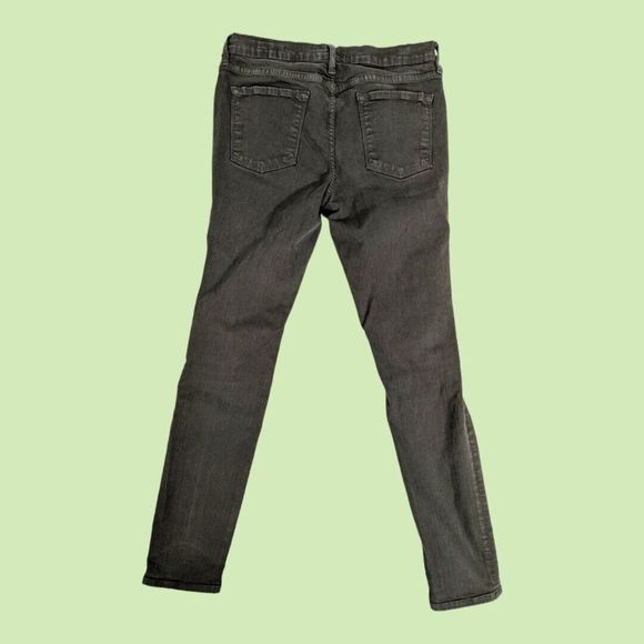 FRAME Womens Mid-rise Le Skinny de Jeanne Jeans Olive‎ Green Destroyed Size 31 - Picture 3 of 7